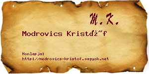 Modrovics Kristóf névjegykártya